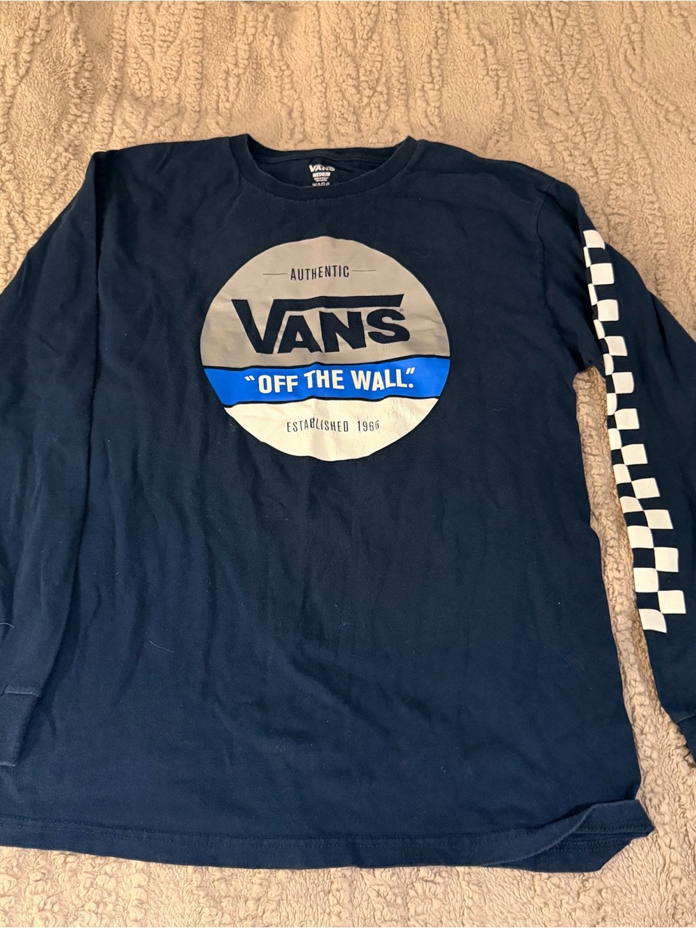 Vans 'Off The Wall' Navy Long Sleeve Tee size: M